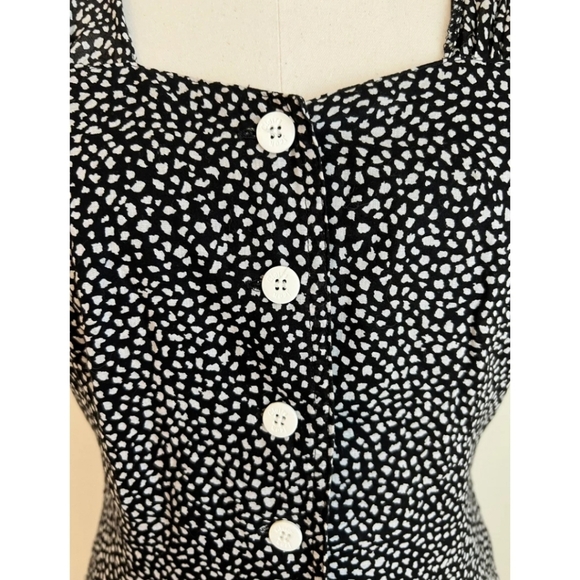 French Black White Ruffle Dress - Picture 3 of 7